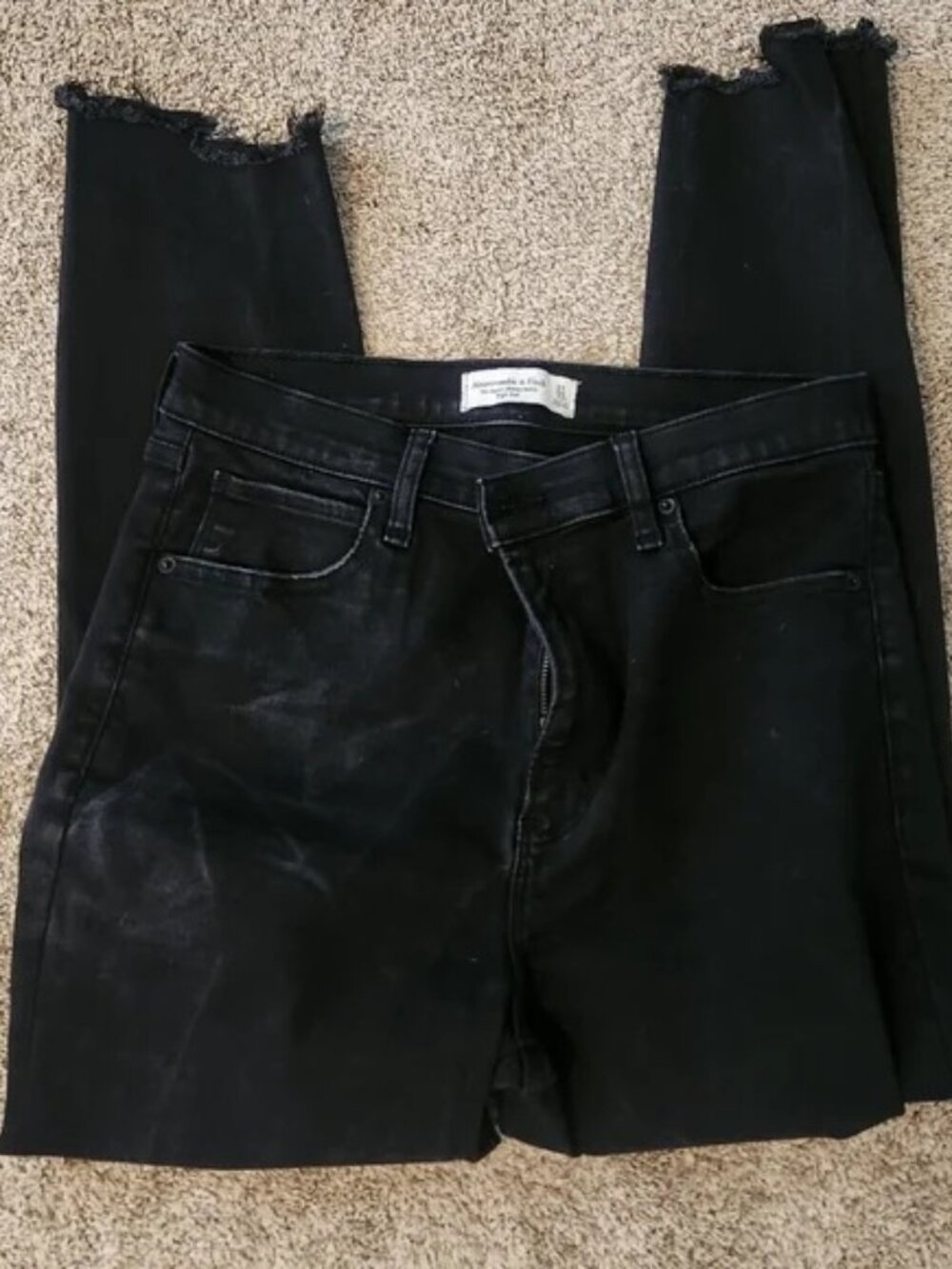 Abercrombie & Fitch High Rise Super Skinny Black Jeans Ankle | Size 12 / 31L